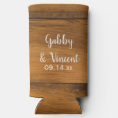 Zonnebloem en Hoefijzer Westerne bruiloft Seltzer Blikjeskoeler (Achterkant)