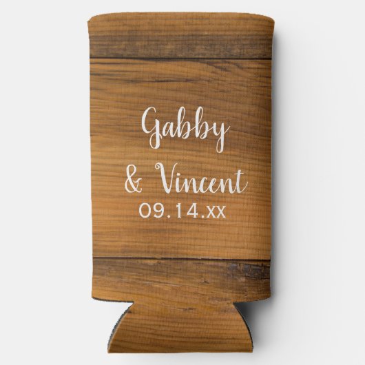 Zonnebloem en Hoefijzer Westerne bruiloft Seltzer Blikjeskoeler (Achterkant)