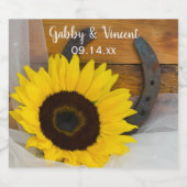 Zonnebloem- en Hoefijzerland Westerse Trouwdag Bier Etiket (Enkel label)