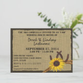 Zonnebloem en Hoefijzers BBQ Wedding Reception Kaart (Staand voorkant)
