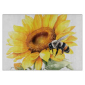 Zonnebloem en hommel snijplank (Voorkant)