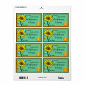 Zonnebloem en Honey Pot Etiket (Full Sheet)