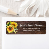 Zonnebloem en houtrem etiket (Insitu)