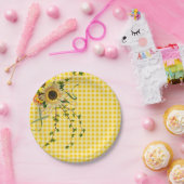 Zonnebloem en Ivy boeket met Lady Bug Papieren Bordje (Feest)