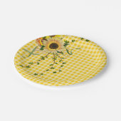 Zonnebloem en Ivy boeket met Lady Bug Papieren Bordje (Gekanteld)