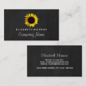 Zonnebloem en karton, bloembakkerij visitekaartje (Voorkant / Achterkant)