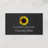 Zonnebloem en karton, bloembakkerij visitekaartje (Voorkant)