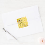 Zonnebloem en klimop boeket vierkante sticker (Envelop)