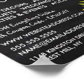 Zonnebloem en krijtbord, Bloemenbouw Adverteren Poster (Hoek)