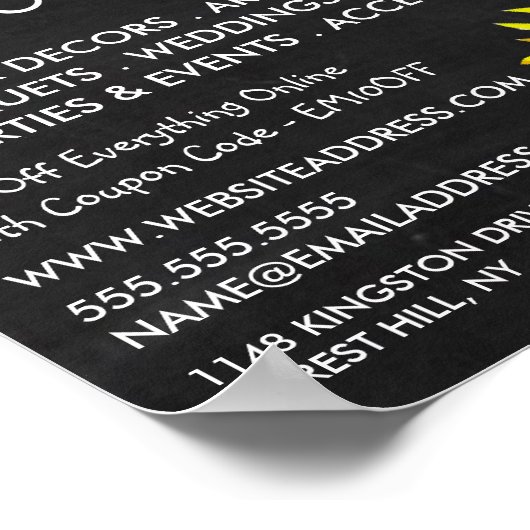 Zonnebloem en krijtbord, Bloemenbouw Adverteren Poster (Hoek)