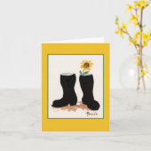 Zonnebloem en Laarzen Kaart (Gele Bloem)