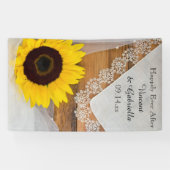Zonnebloem en Lace Country Weddenschap Spandoek (Horizontaal)