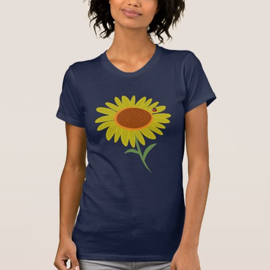 Zonnebloem en Ladybug T-shirt (Voorkant)