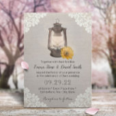 zonnebloem en lantaarn Rustic Kaart