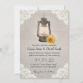 zonnebloem en lantaarn Rustic Kaart (Voorkant)