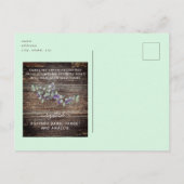 Zonnebloem en lavender Rustic Mint Bridal Uitnodiging Briefkaart (Achterkant)
