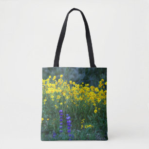 Zonnebloem en lavender tote bag