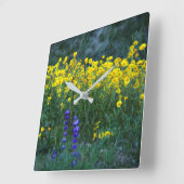 Zonnebloem en lavender vierkante klok (Hoek)