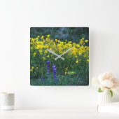 Zonnebloem en lavender vierkante klok (Huis)