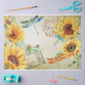 Zonnebloem en Libel Serie Ontwerp 4 Tissuepapier (Craft)