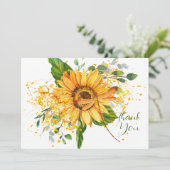 Zonnebloem en libel spat Thanksgiving Kaart (Staand voorkant)