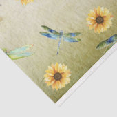 Zonnebloem en Libelle Serie Design 6 Tissuepapier (Detail)