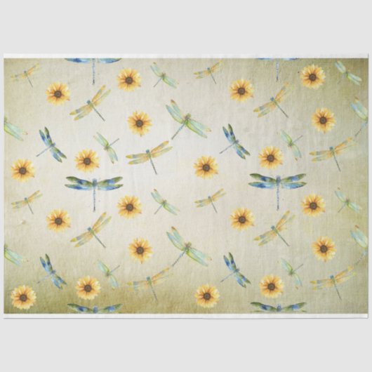 Zonnebloem en Libelle Serie Design 6 Tissuepapier (Voorkant)