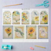 Zonnebloem en Libelle Serie Ontwerp 11 Tissuepapier (Craft)