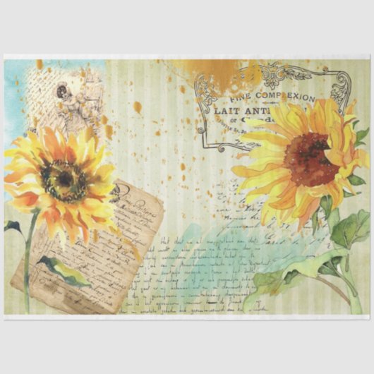 Zonnebloem en Libelle Serie Ontwerp 3 Tissuepapier (Voorkant)