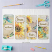 Zonnebloem en Libelle Serie Ontwerp 7 Tissuepapier (Craft)