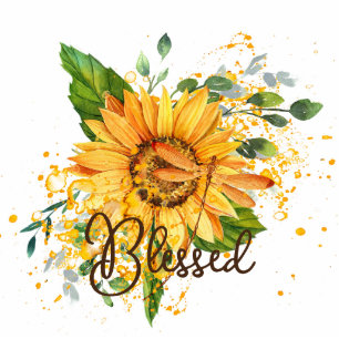 Zonnebloem en libellen herfst, aangepast magneet fotobeeldje magneet