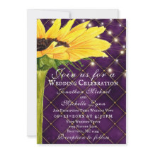 Zonnebloem en licht op Paars in één bruiloft