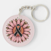 Zonnebloem en lint luipaard sleutelhanger (Achterkant)