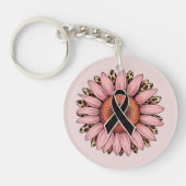 Zonnebloem en lint luipaard sleutelhanger (Voorkant)