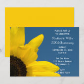 Zonnebloem en lucht huwelijksjubileumfeest kaart (Voorkant / Achterkant)