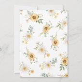 Zonnebloem en Madeliefje Baby Shower Uitnodiging (Achterkant)