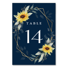 Zonnebloem en marineblauw Geometrisch Rustisch huw Kaart