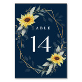 Zonnebloem en marineblauw Geometrisch Rustisch huw Kaart (Achterkant)