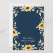 Zonnebloem en marineblauw Geometrisch Rustisch huw Kaart (Achterkant)