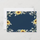 Zonnebloem en marineblauw Geometrisch Rustisch huw RSVP Kaartje (Achterkant)