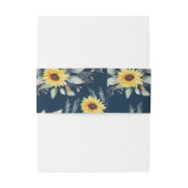 Zonnebloem en marineblauw Geometrisch Rustisch huw Uitnodigingen Wikkel (Achterkant Voorbeeld)