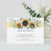 Zonnebloem en marineblauwe kaart voor weddenschapp (Staand voorkant)