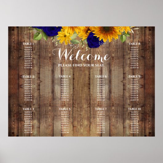 Zonnebloem en marinesurft Rozen Weddenschappen Poster (Voorkant)