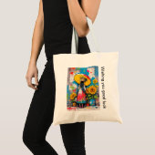 Zonnebloem en Meisje Tote Tas (Voorkant (product))