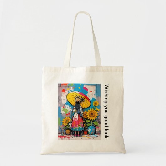 Zonnebloem en Meisje Tote Tas (Voorkant)