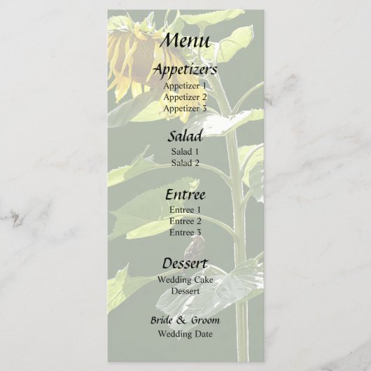 Zonnebloem en Mus Menu (Voorkant)