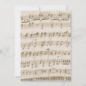 Zonnebloem en muziekblad  Vrijgezellenfeest Kaart (Achterkant)