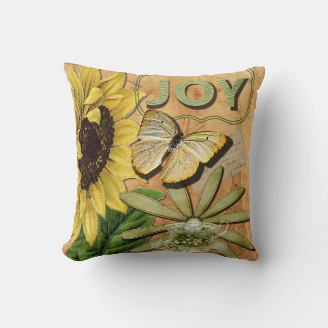 Zonnebloem en olifantentoren kussen (Voorkant)