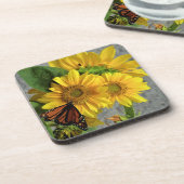 Zonnebloem en Onderzetters voor de monoarch van vl (Linkerzijde)