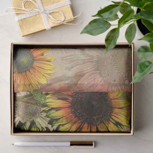  zonnebloem en ontkoppeling van de rij tissuepapier (Geschenk)